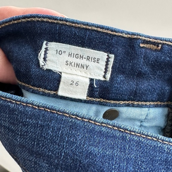 Madewell 10” High-Rise Dark Wash Denim Skinny Jeans, Size 26 - Picture 10 of 16
